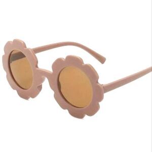 Cute girls' flower sunglasses dark pink
